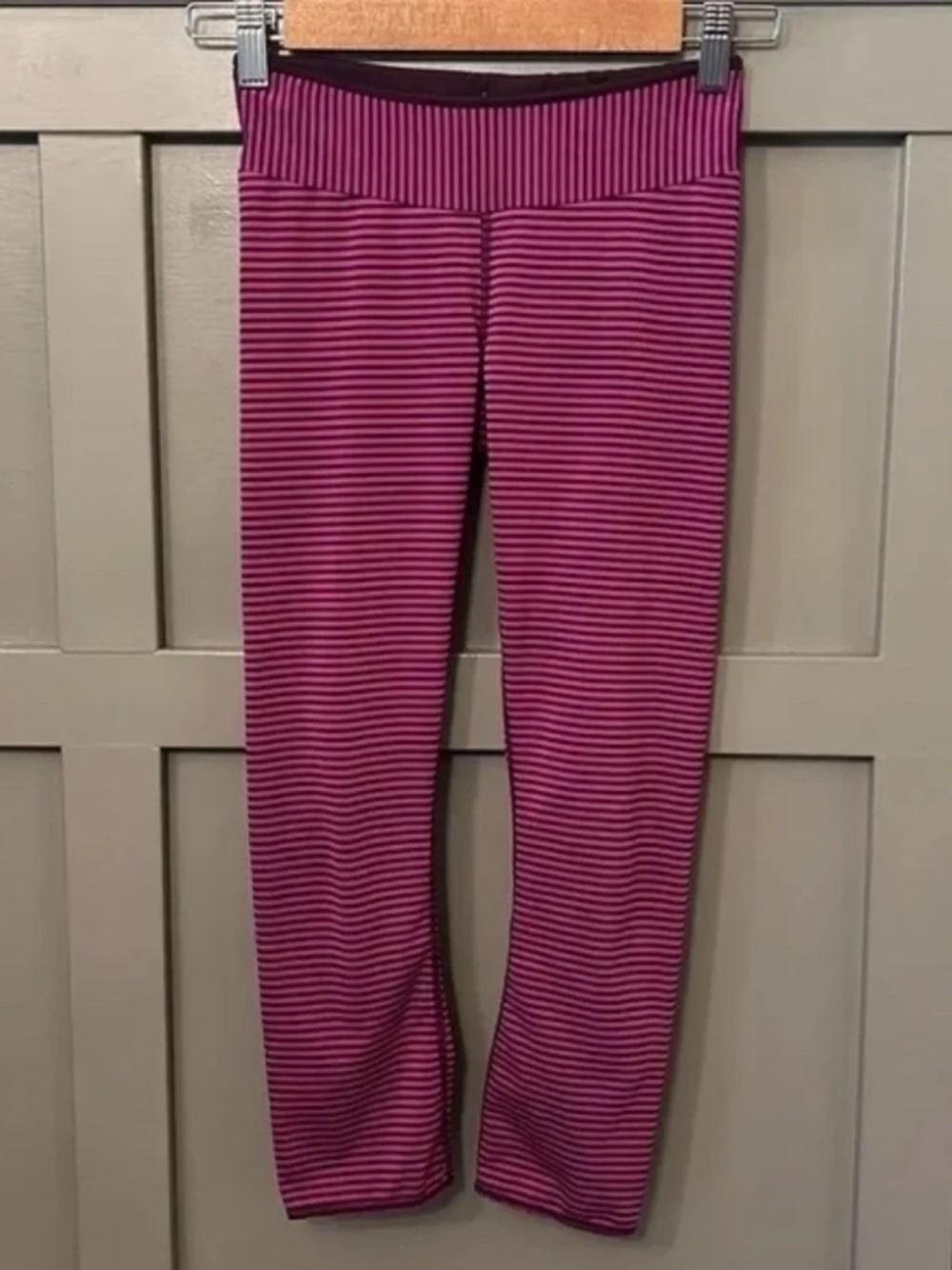 Prana Plum Stripe Leggings Yoga Activewear Size XS